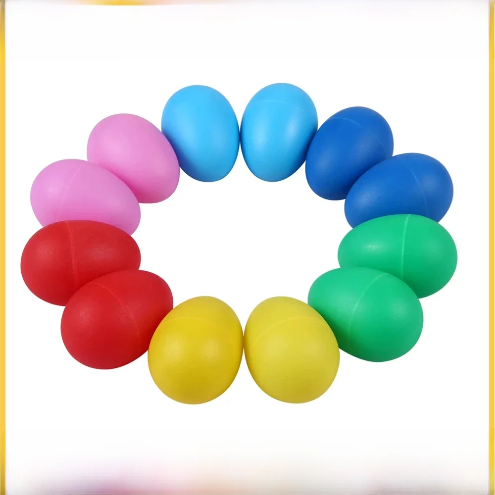 12 pièces secoueurs à oeufs Instruments de musique oeuf à Percussion pour enfants jouets en plastique oeuf de pâques Shaker pour l'éducation apprentissage Musical