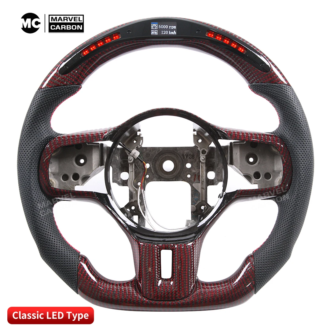 LED Performance Steering Wheel Display Compatible for mitsubishi  + 100% Real Carbon Fiber