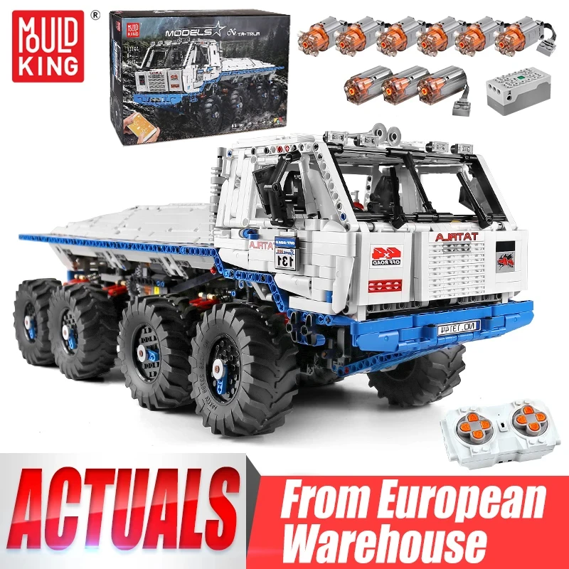 MOLD KING 13144 Технические игрушки для автомобилей MOC-27092 Моторизованная модель T813 8x8 Turck, строительные блоки, кирпич, детский рождественский подарок