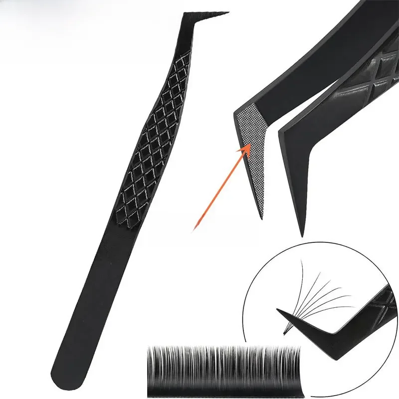 Końcówka z włókna sztuczne rzęsy pęseta do przedłużania rzęs klip Boot objętość izolacja precyzyjna Nano brwi Nail Art szczypce narzędzia do makijażu — zdjęcie 2