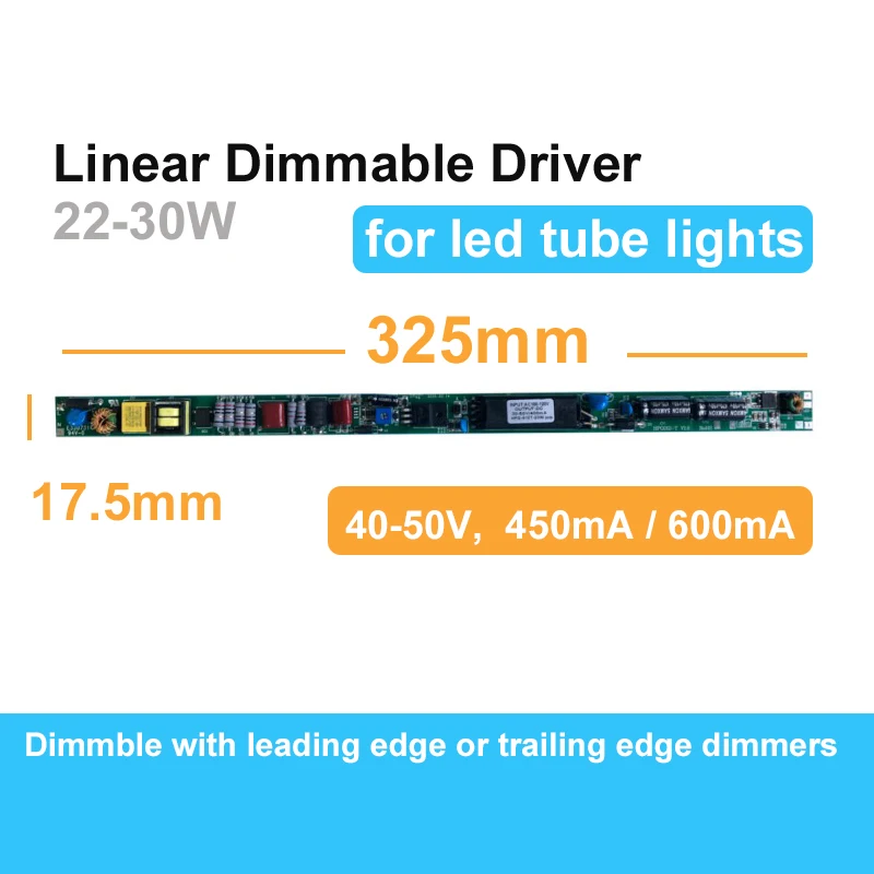 Dimmable LED Tube Driver for T5 T8 T10 T12 Bulbs Inner Small Linear Power Adaptor Output 40V-50V