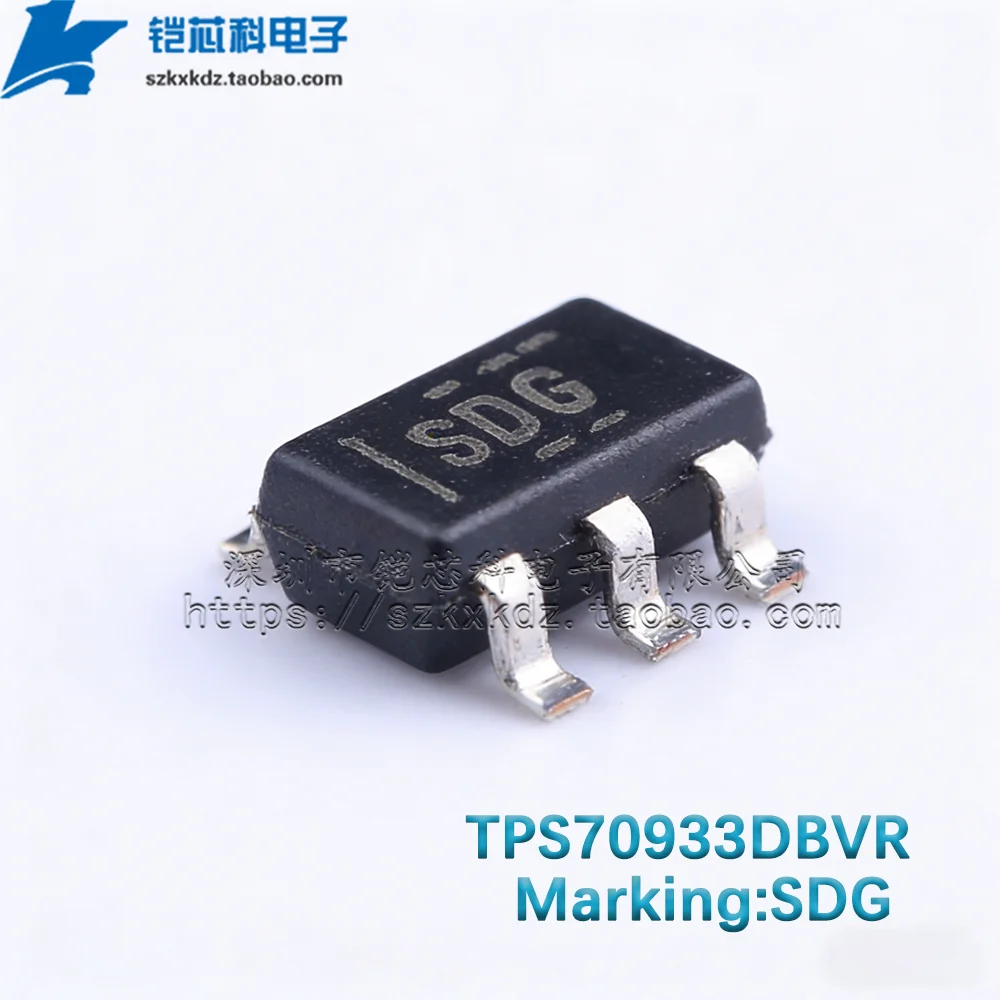 10Pcs New  Original TPS70933DBVR TPS70933DBVT TPS70933 SMD SOT23-5 IC 150-mA, 30-V, ultra-low-IQ, low-dropout voltage regulator