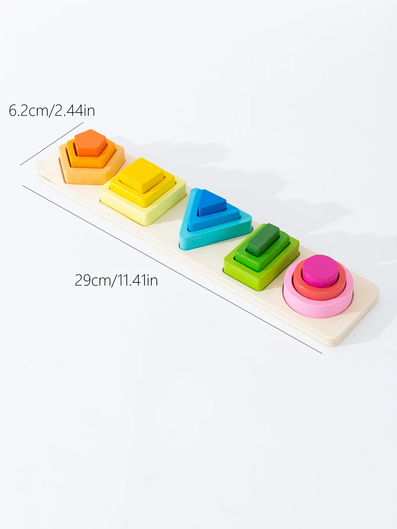 5 Sets Geometric Shape Sorting Stacking Toys, Early Learning Color & Shape Recognition Matching Toys