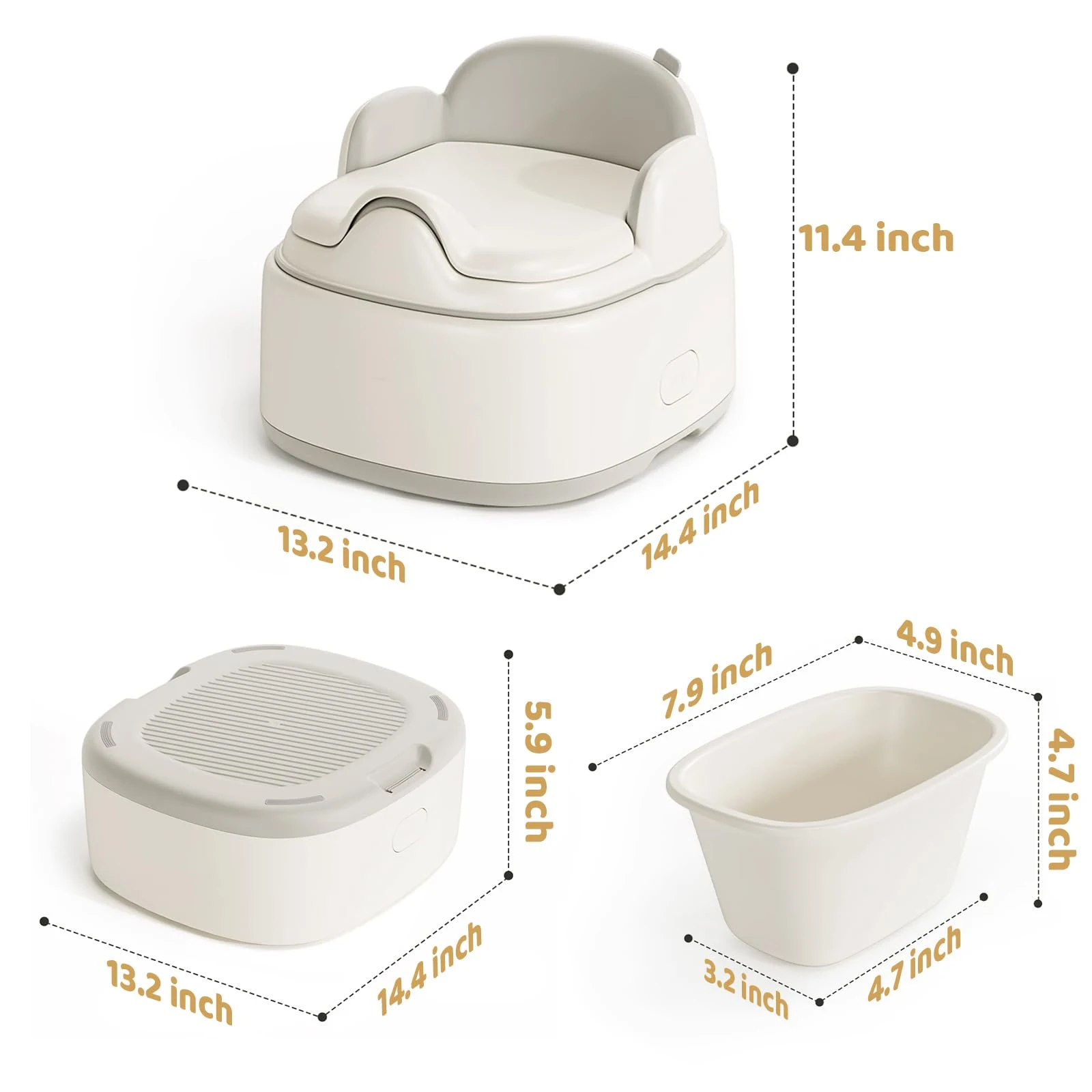 3 - in - 1 Multi - Stage Baby Potty Training Set - Potty Seat with Step Stool for Boys & Girls. Anti - Slip Toddler Stool