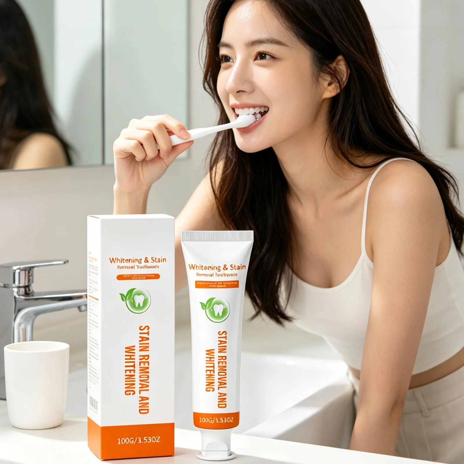 Whitening Toothpaste Deep Cleaning Oral Cavity Remove Surface Stains Long Lasting Fresh Breath Teeth Brightening Toothpaste 100g