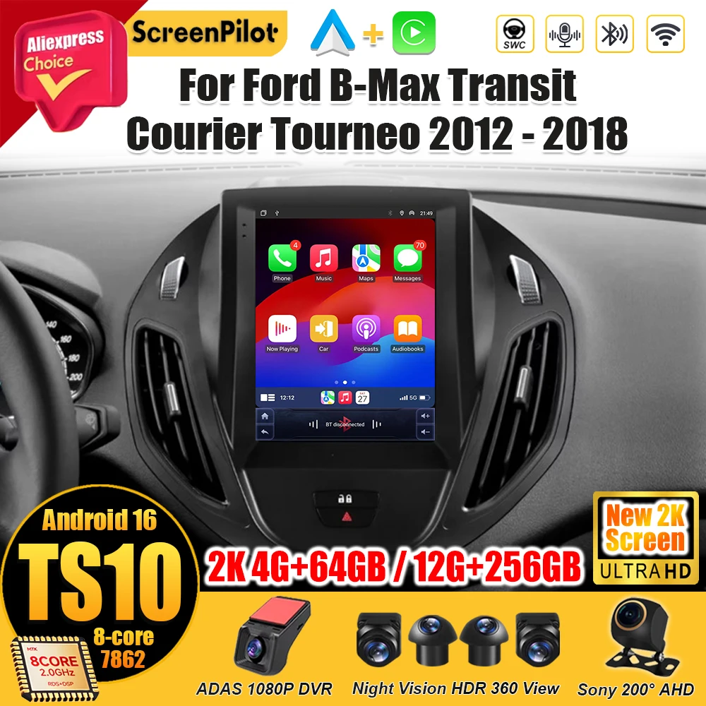 9.7 inch Android For Ford B-Max Transit Courier Tourneo 2012 - 2018 Multimedia Video Player GPS Navigation Touch Screen DSP RSD