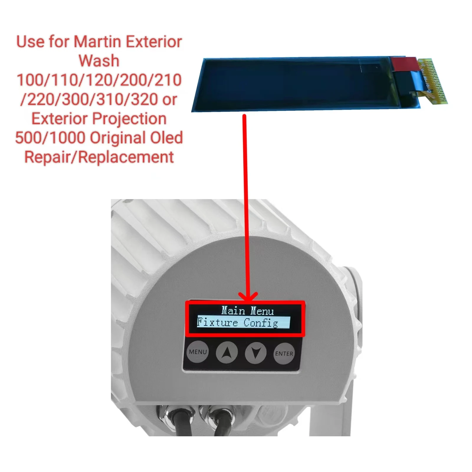 Mono Screen Oled Display for Martin Exterior Wash 100 110 120 200 210 220 300 310 320 Screen Oled Lcd Display Repair