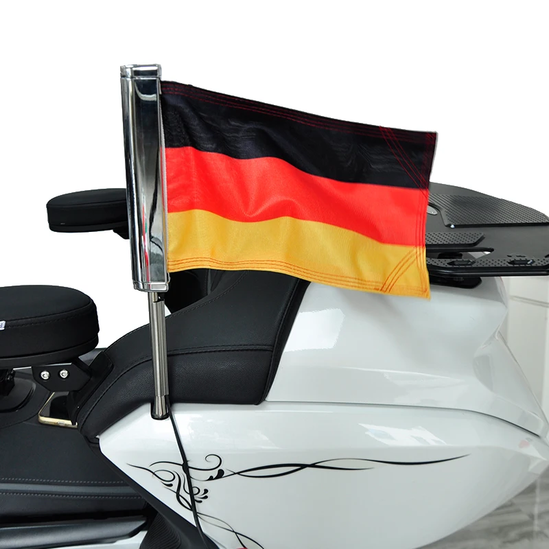 Motorcycle Flagpole Decoration LED For Honda Gold Wing GL1800 Germany Tour Group Flagpole Passenger Luggage Gadgets Kit-PANICAL