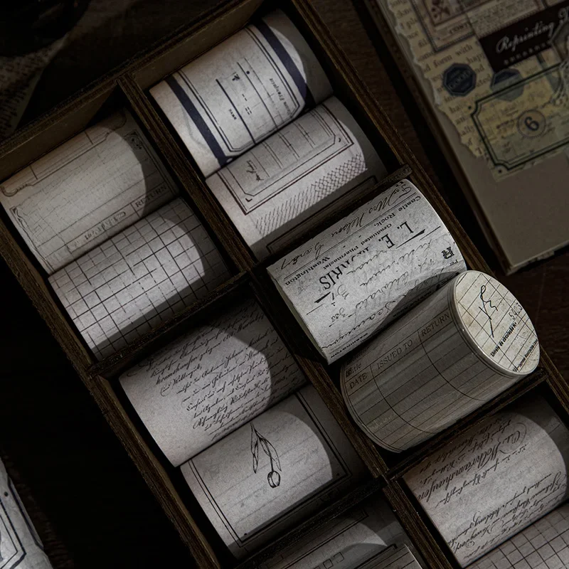 Yoofun rétro chronique masquage Washi ruban Vintage affiche lettre décorative Collage journal bricolage Scrapbooking papeterie