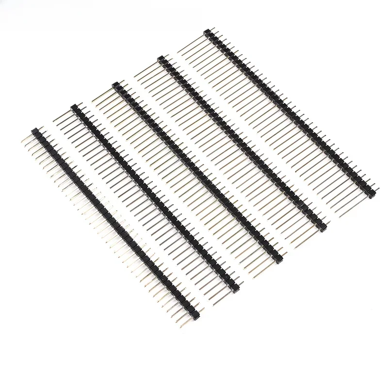10 szt. 2,54 mm złącze pinowe jednorzędowe proste miedziane igły pozłacane 1 * 40Pin 1X40P długość 11,4/13/15/17/19/21/23/25/30/40mm — zdjęcie 2