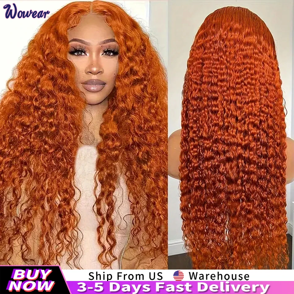 

200 Density Deep Wave Wig Human Hair 13x6 HD Lace Front Human Hair Wig Curly Wigs Ginger Lace Front Wig Human Hair for Women