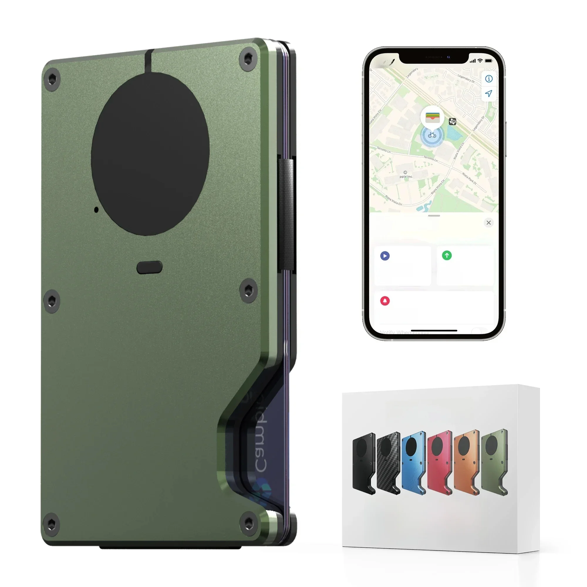 Inteligentny portfel współpracuje z aplikacją Apple Find My, smukłym portfelem z blokadą RFID, minimalistycznym przednim kieszenią na karty kredytowe i odpinanym — zdjęcie 2