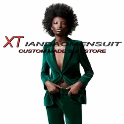 Women's Suit Velvet 2 Piece Formal Business Jacket Pants Office Workwear Mom Dress Party Blazer Set костюм женский