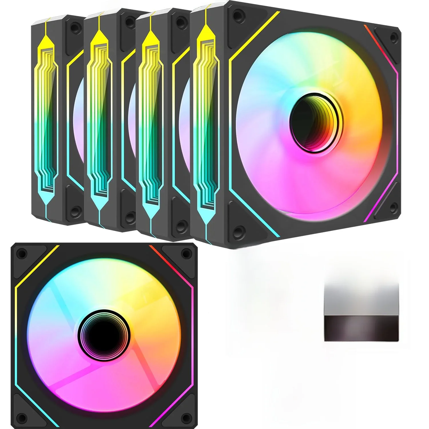 AliExpress Computer Case Fan PRISM 4 PRO Mirror Cycle ARGB 120mm 4Pin PWM PC Quiet Cooling Fan Low Noise Chassis Fan