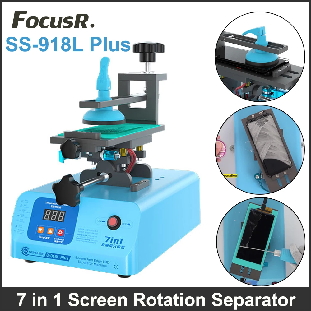 SUNSHINE SS-918L Plus 360° Rotation LCD Screen Separator For Curved Screen Frame Separation Heating Glue Remover LCD Repair Tool