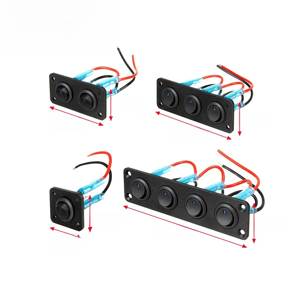 Panneau de commutation de joystick circulaire bleu 20A avec 3 broches en aluminium étanche 12V, adapté aux voitures, camions, bateaux, camping-car, yachts, etc.