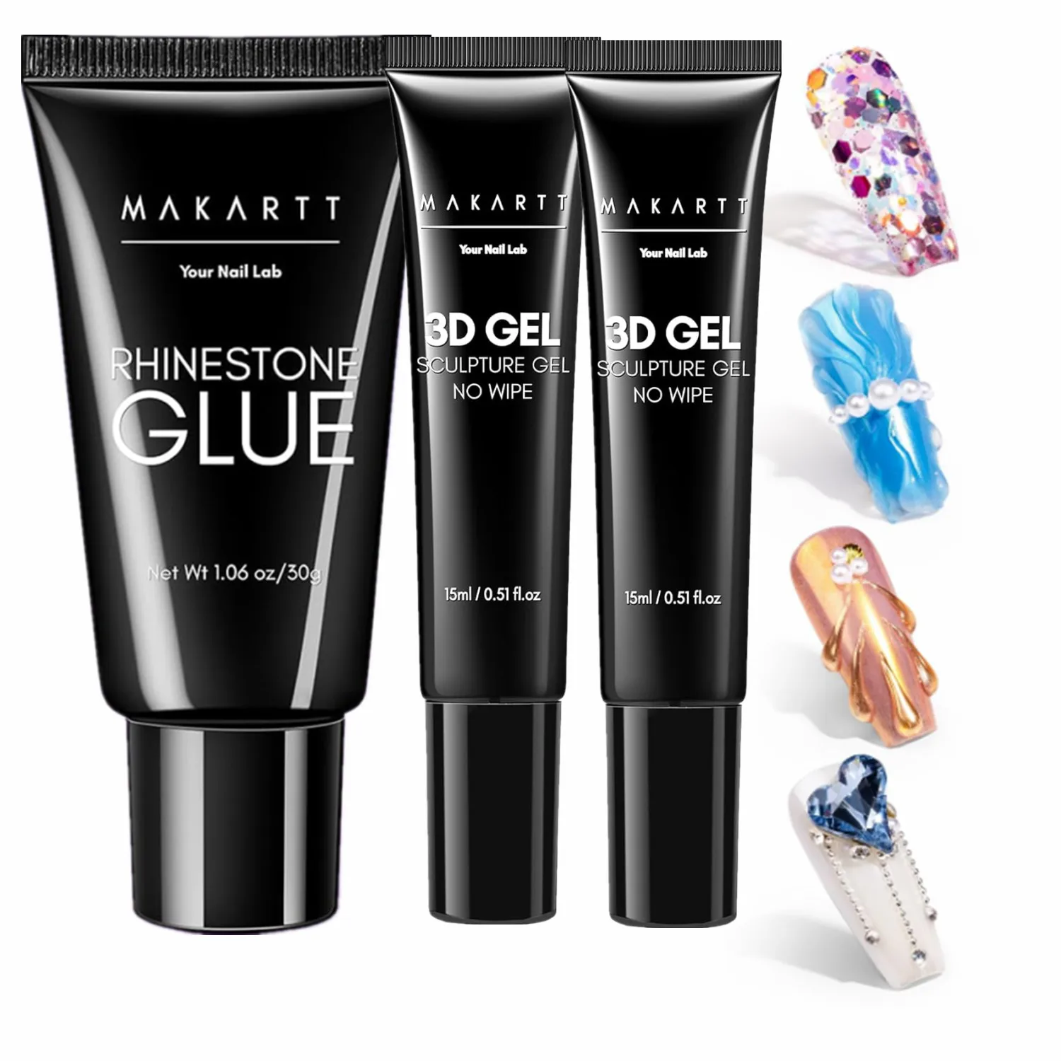 

Makartt 3D Gel - Nail Sculpting Gel Nail Glue Clear Strong Rhinestone Glue Gel for Nail Designs DIY Nail Art Drawing, Molding