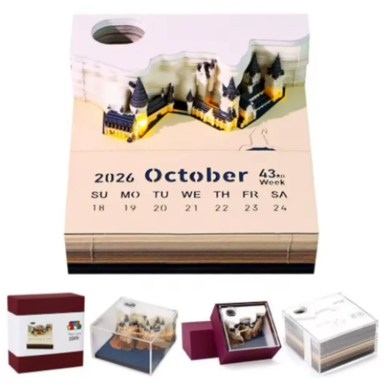 

Castle 3D Desktop Calendar, Note Paper, Creative Handicrafts, Souvenirs, Paper Sculpture, Notebook, New Year Gift, Office Decorations, Paper Handicrafts, Blank Note Paper