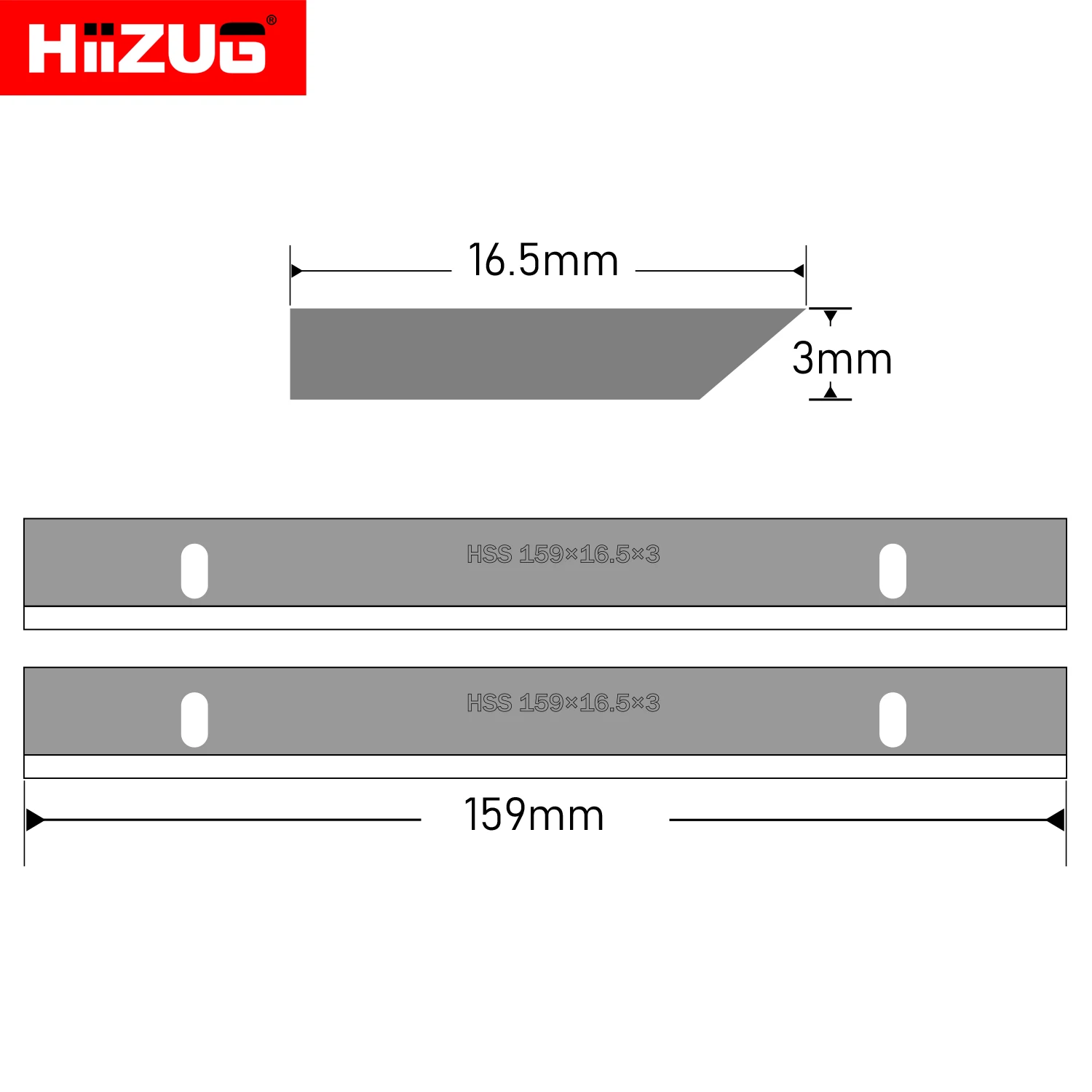 159mm×16.5mm×3mm Planer Blades Jointer Knife for EINHELL EHM 1300 Einhell BT-SP1300 Wood Planer Woodworking Power Tools HSS 2pcs