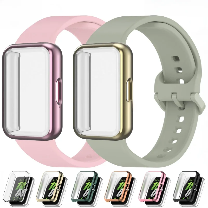 Silikonarmband + Hülle Kit für Samsung Galaxy Fit 3, offizielles Armband für Samsung Galaxy Fit 3, Schutzhülle, Zubehör