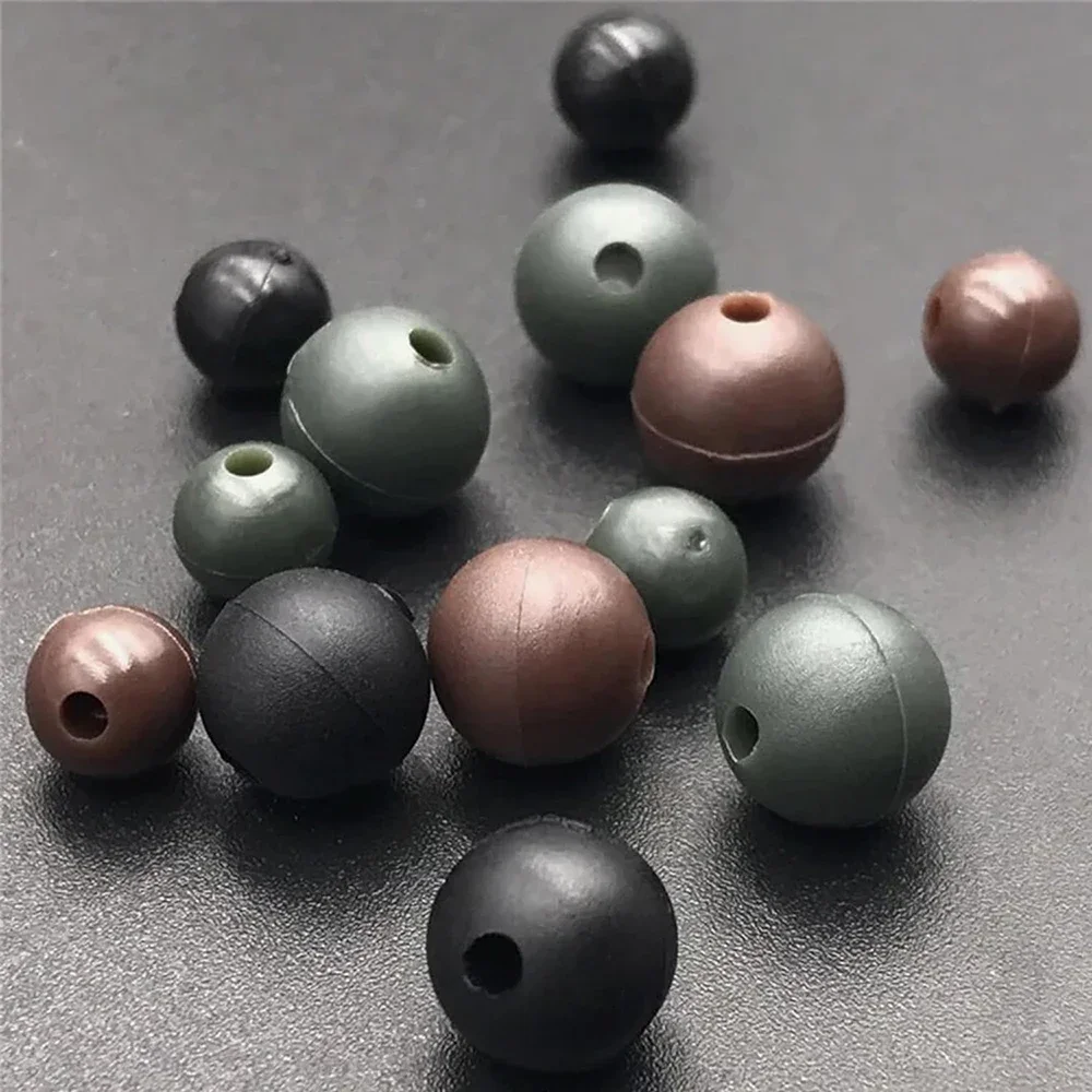 200 pièces 4mm-8mm perles de pêche souples en caoutchouc perle de choc appâts de pêche plates-formes oeufs perles de pêche bouchon carpe matériel de pêche accessoires