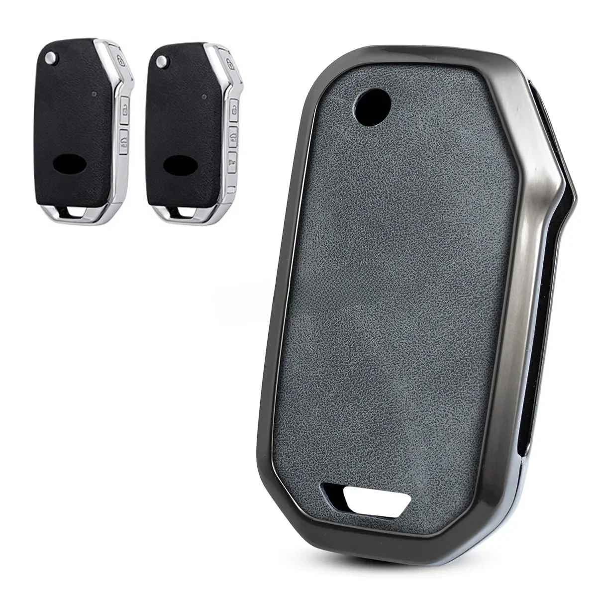 Metal Leather Flip Key Fob Case Cover For Kia Forte Optima Sorento K3 K5 Soul Seltos Ceed Cerato Niro LX 2022 2023 2024 2025