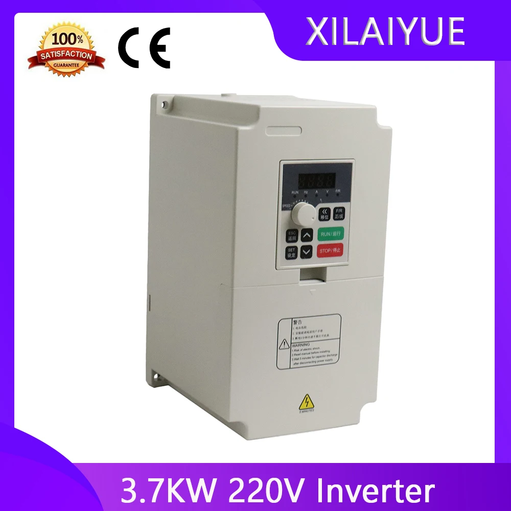 3.7KW  220V VFD Variable Frequency Drive Vector Inverter Drive with Extension Cable For Spindle Motor Speed Control