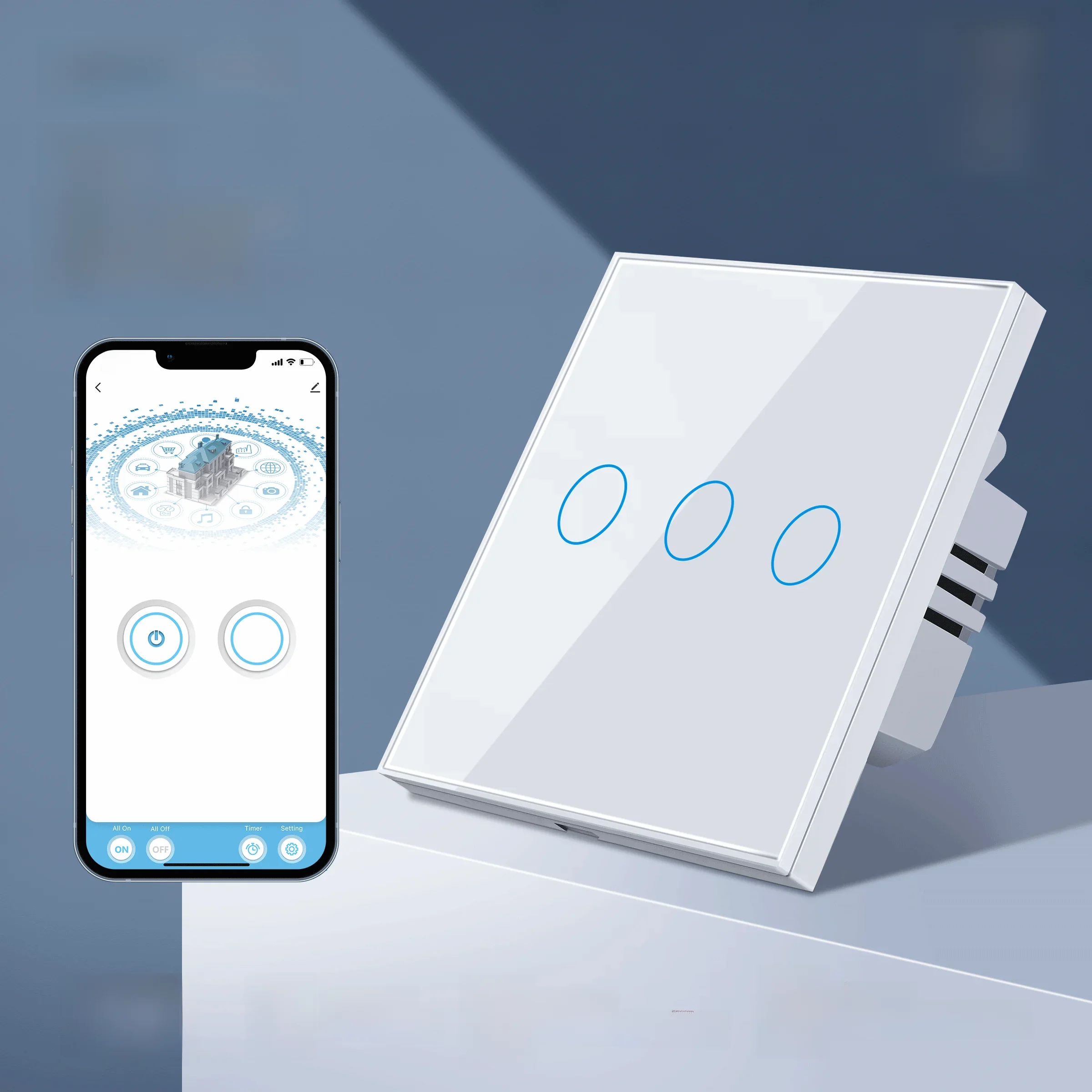Wifi Wand Touch Schalter EU Kein Neutralleiter Erforderlich Smart Licht Schalter 1 2 3 Gang 220 V Tuya Smart Home Unterstützung Alexa Google Hause