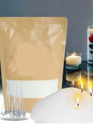 200G Pearl Candle and Candle Wicks-  Sand Wax, Pearl Candle Wax,  for Candle Making, Wedding, Party Candle Beads and Candle Wick