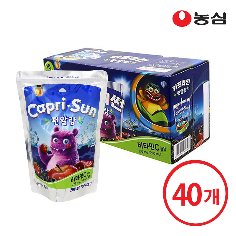 농심 카프리썬 펀알람 200ml 40개