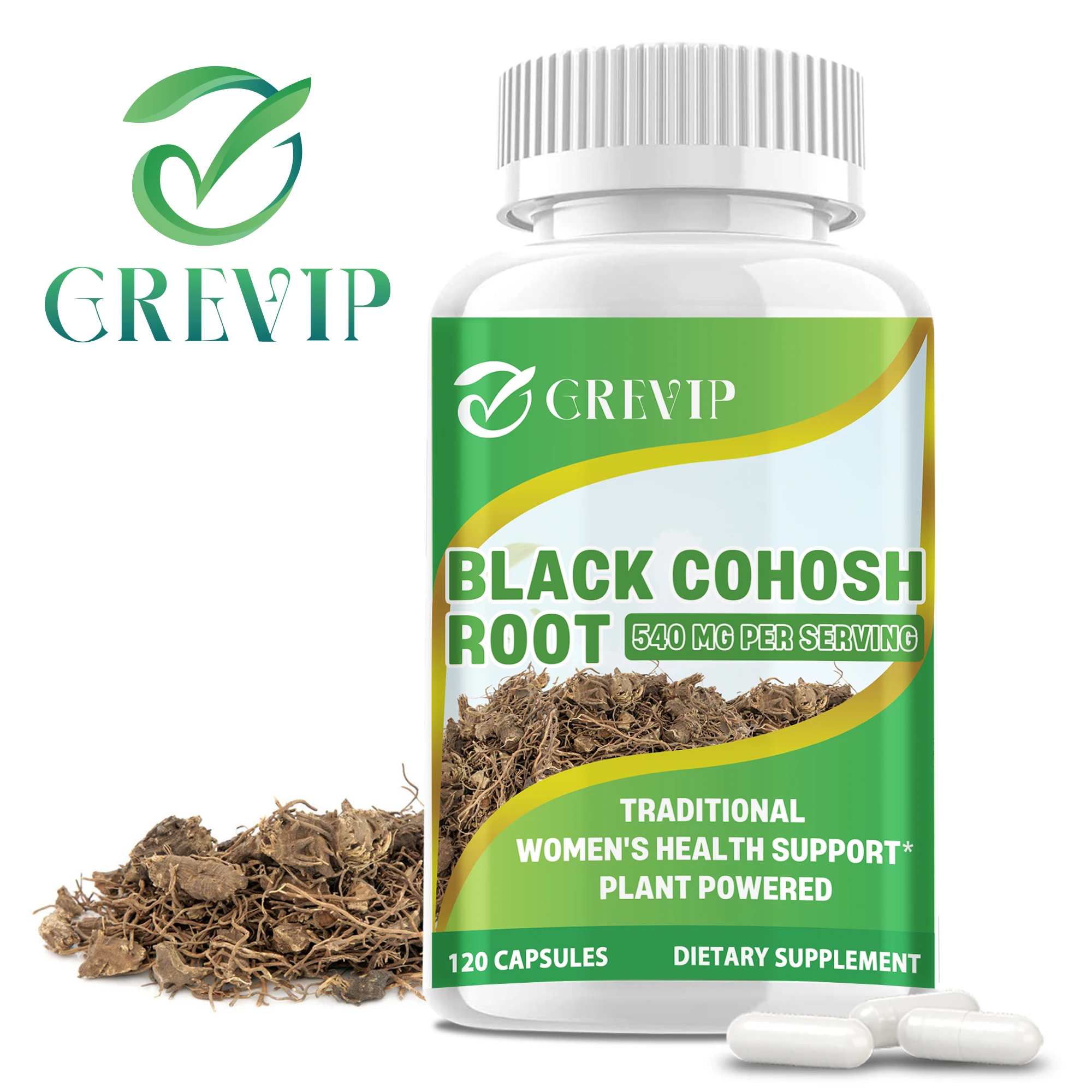 

Black Cohosh Root - Women's Health, Hot Flash Relief, Pain Relief - 120 Capsules
