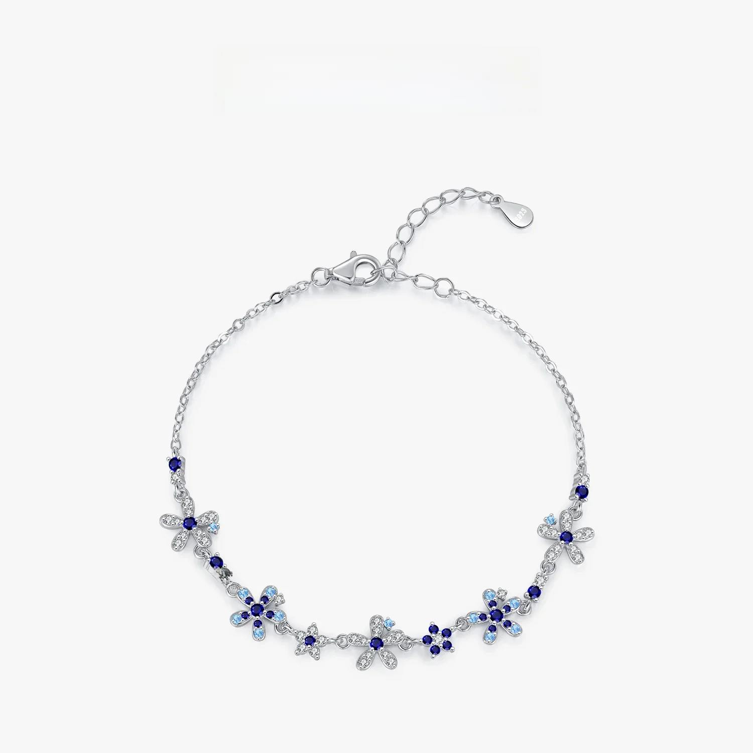 MODIAN 925 Sterling Silver luksusowe kwiaty Pave ustawienie CZ genialne bransoletki moda codzienny Link Chain dla damska biżuteria na prezent — zdjęcie 2