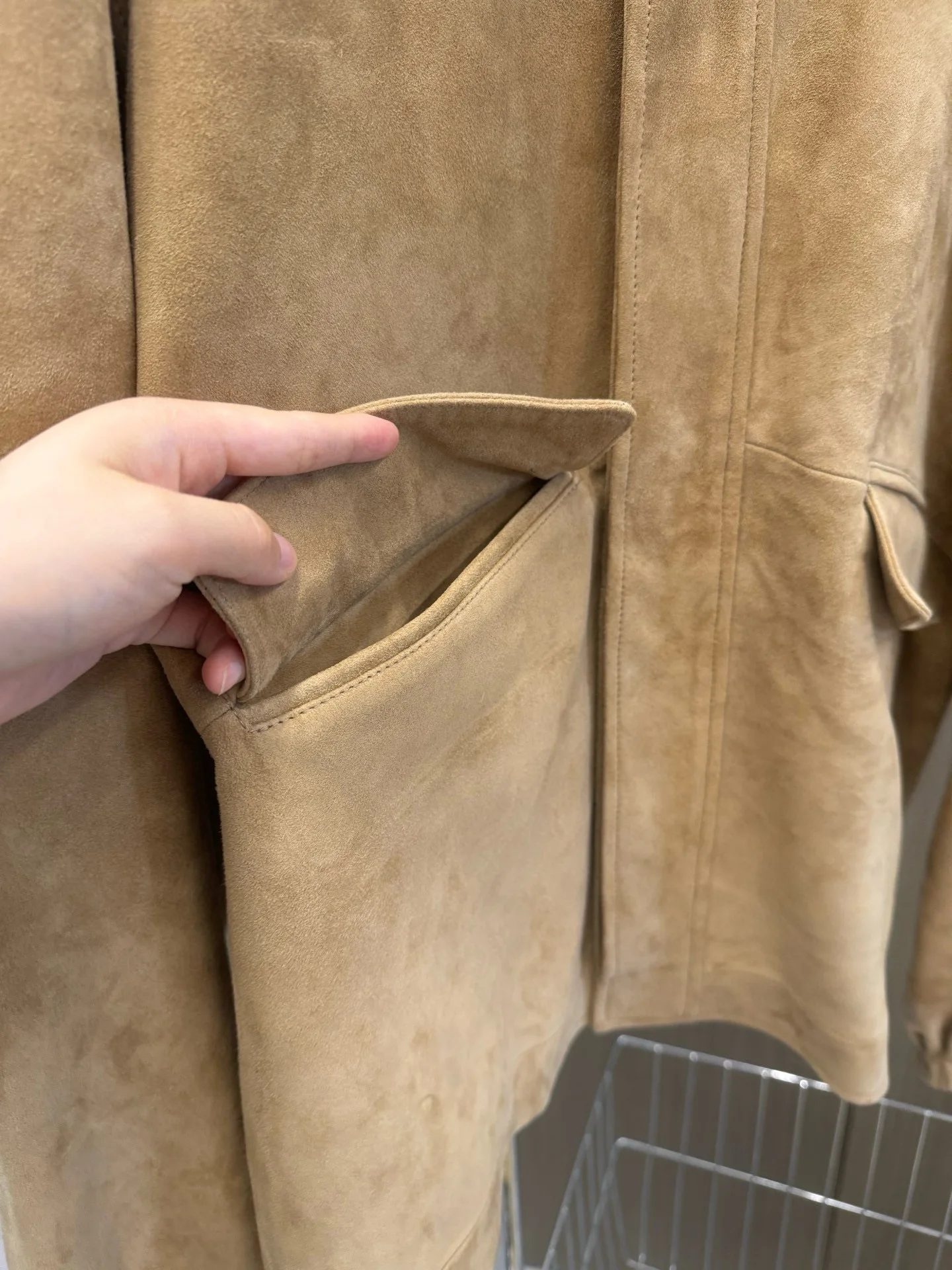 Elegant casual women's autumn fashionable minimal genuine suede jacket