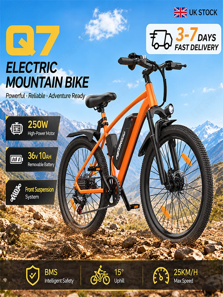 AliExpress NONE MaiRide Q7 E-bike 36V 10AH Battery 250W Motor Electric Bicycle 26 Inch Mountain Off-road Tire Adult Cycling 7-SPEED Electric Bike