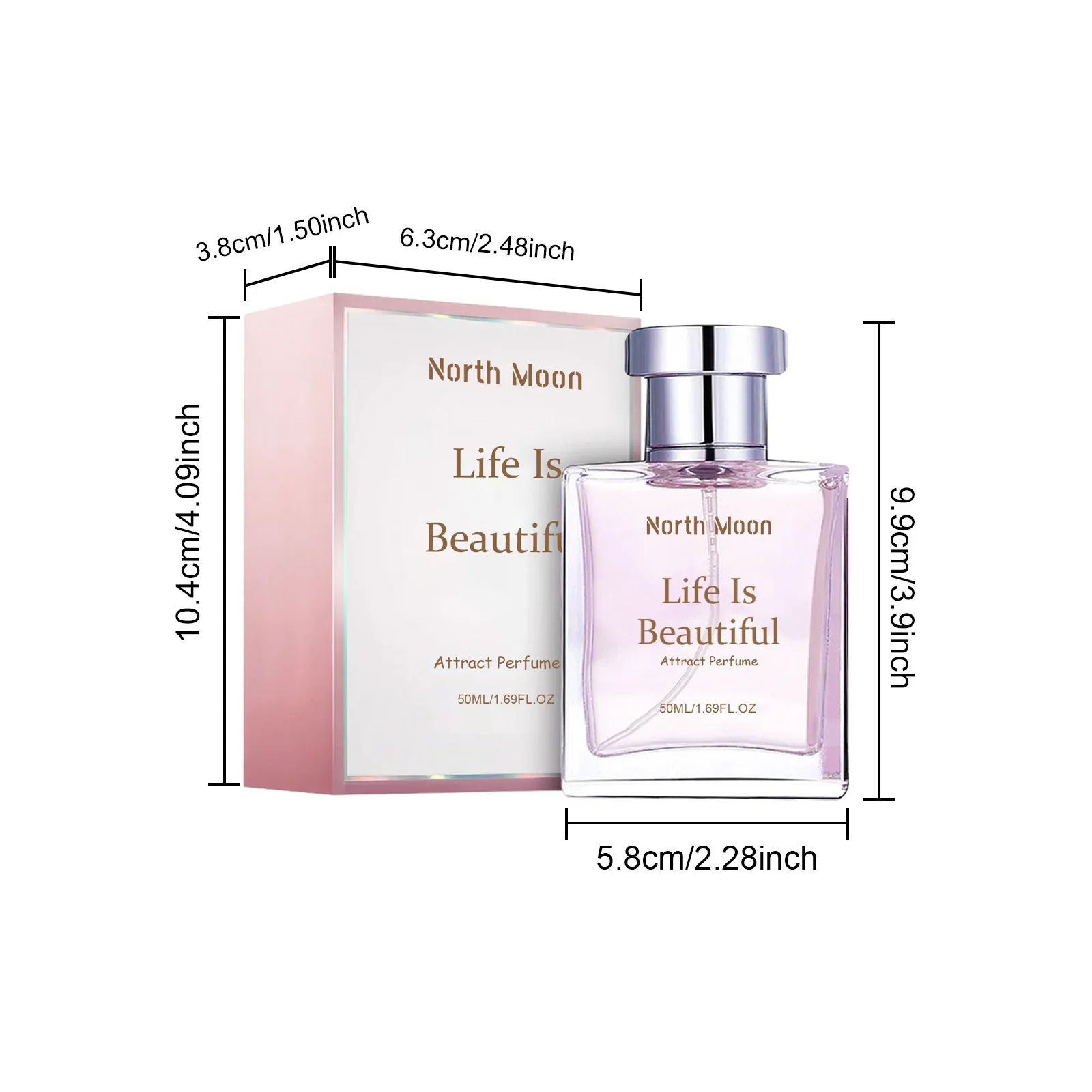 North Moon 50ml Floral Pheromone Perfume Spray Long Lasting Body Fragrance Charm Release Flirting Dating Mist Deodorant Perfume