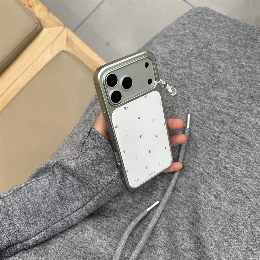 قوس فراشة على شكل نجمة بيضاء فاخرة جديدة مع حافظة حبل مناسبة لهاتف iPhone 17 Pro/13/14/15/16 Pro Max إصدار مضاد للسقوط #3