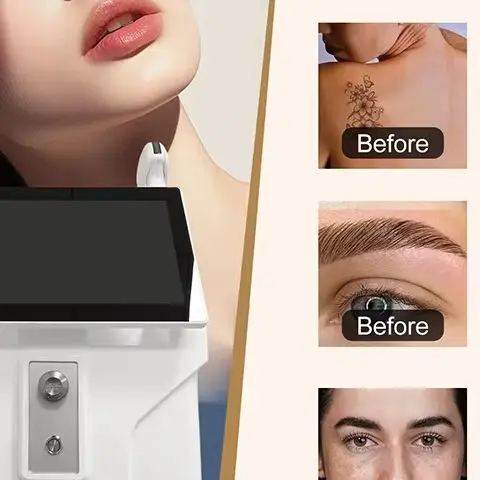 

New 2In1 5000W 4 Wavelength Professional Salon Grade Device Painless Permanent Titanium Ice Laser Hair Remover Picosecond Laser Tattoo Remover Suitable Convenient Home Use User Friendly Easy Operate Fully Certified CE Approved Free Nationwide Shipping