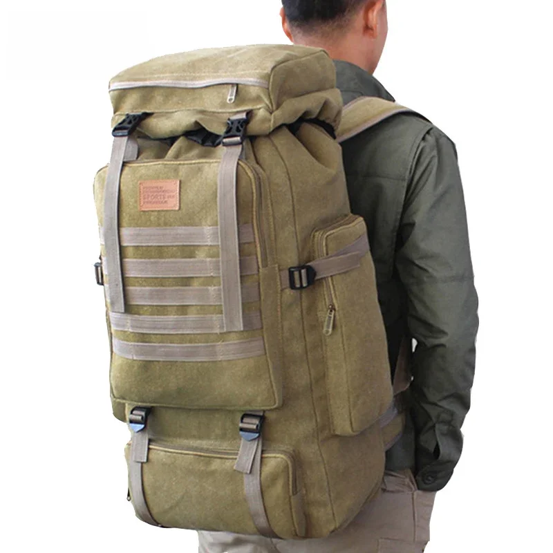 60L duża torba płócienny plecak torby taktyczne Camping plecak turystyczny Mochila Tactica Travel Molle mężczyźni Outdoor XA84D — zdjęcie 2