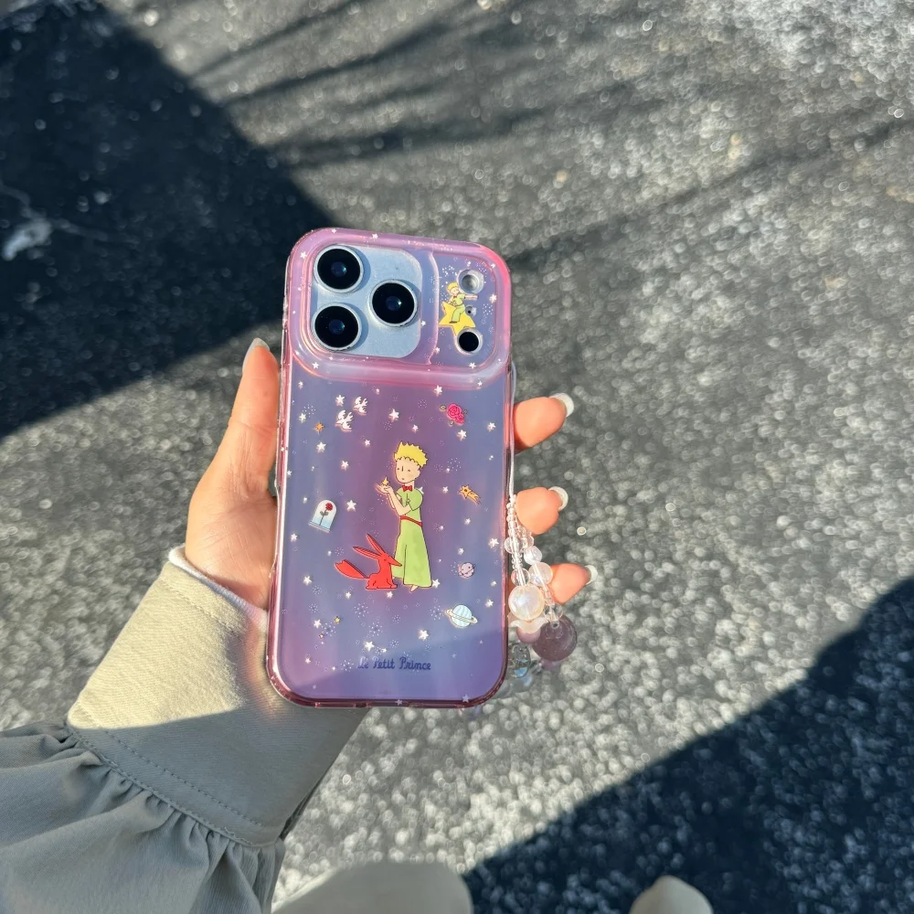 

Childlike pink rose little prince star fox mobile phone case, suitable for iPhone 14/15/16/17 Pro Max, 17Pro new protective case