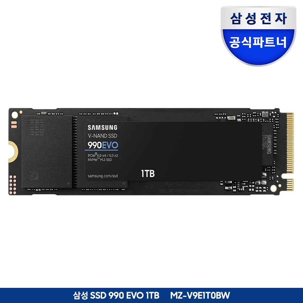 Samsung SSD 990 EVO 1TB M.2 NVMe Pcie 4.0 SSD MZ-V9E1T0BW official certification (genuine)