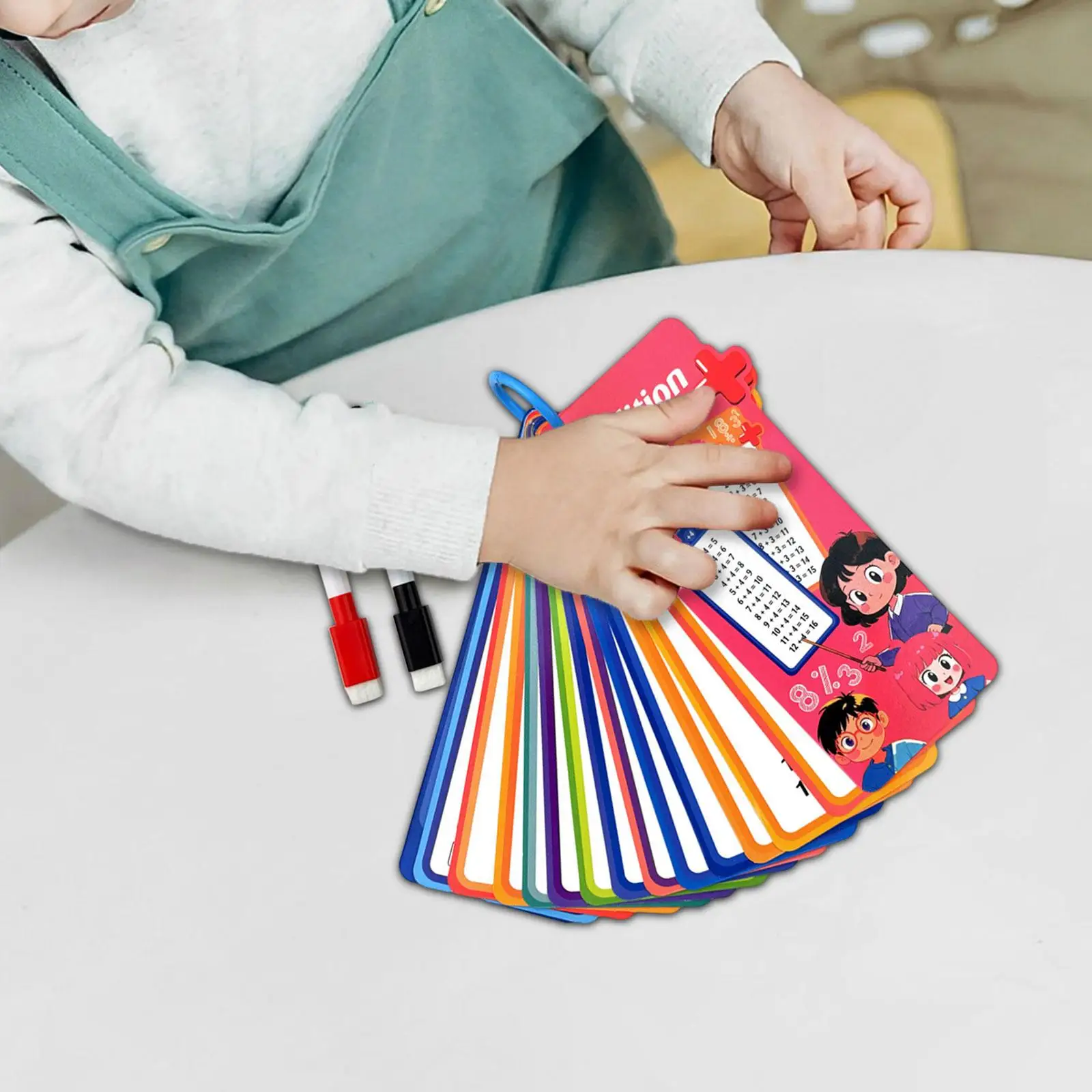 15Pcs/set Math Addition Subtraction Multiplication Division Card Reusable Practice Card for Kids Learning Early Education Toy