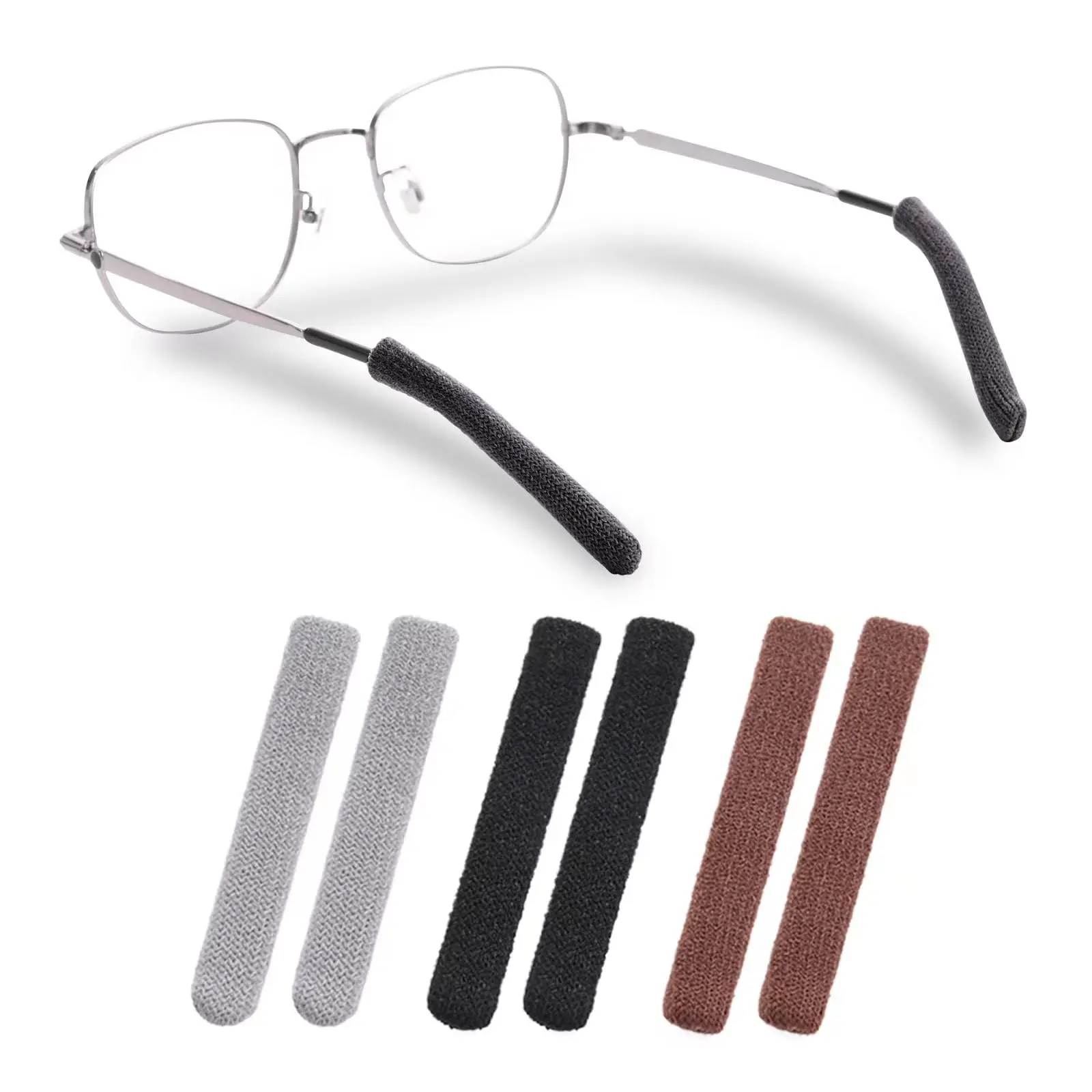 Anti-Slip Elastic Comfort Glasses Ear Grip, Eyeglasses Temple Tips Sleeve, Soft and Well-Fitting Glasses Ear Cushion,