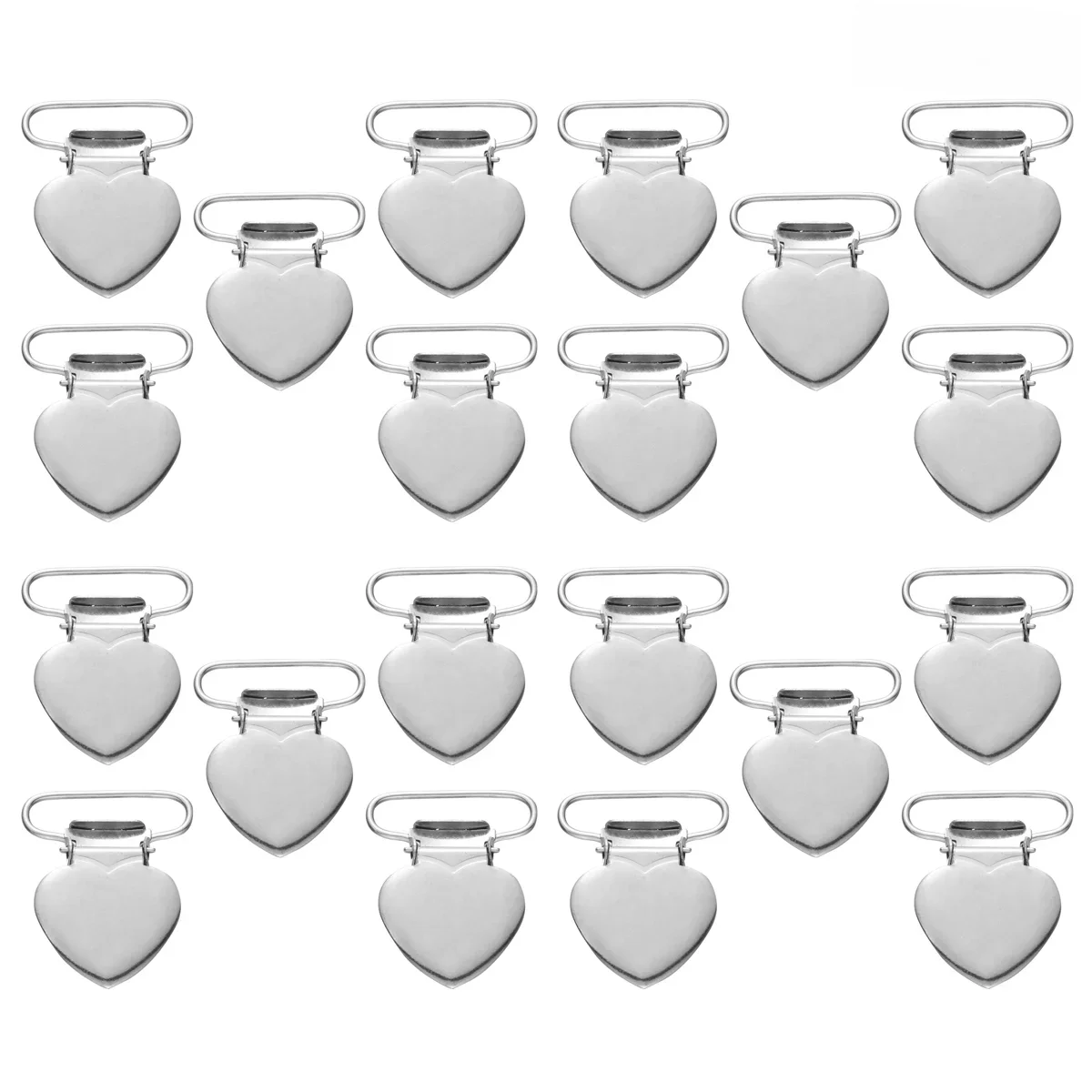 Clips porte-sucette en forme de cœur, 20 pièces, fermoirs de remplacement, accessoires de bavoir, moufles exécutives, crochet, ceinture jarretière