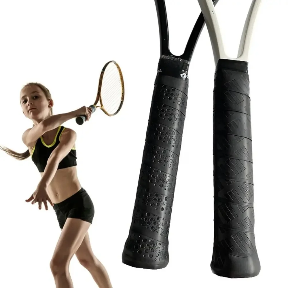 Czarna skórzana rakieta tenisowa wewnętrzna Overgrip Badminton Squash absorpcja potu odporna na wstrząsy antypoślizgowa rakieta sportowa uchwyt rękojeści — zdjęcie 2