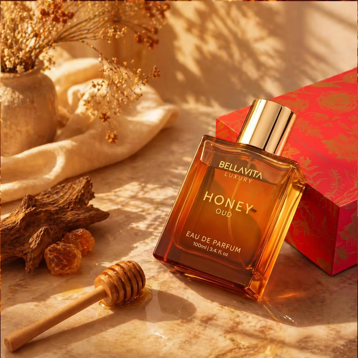 

Bellavita Luxury Honey Oud Eau de Parfum | 100 ml (3.4 fl.oz.) | Perfume for Men and Women | Sweet Honey, Bergamot, Oud, and Amber Notes | Women's Day Special