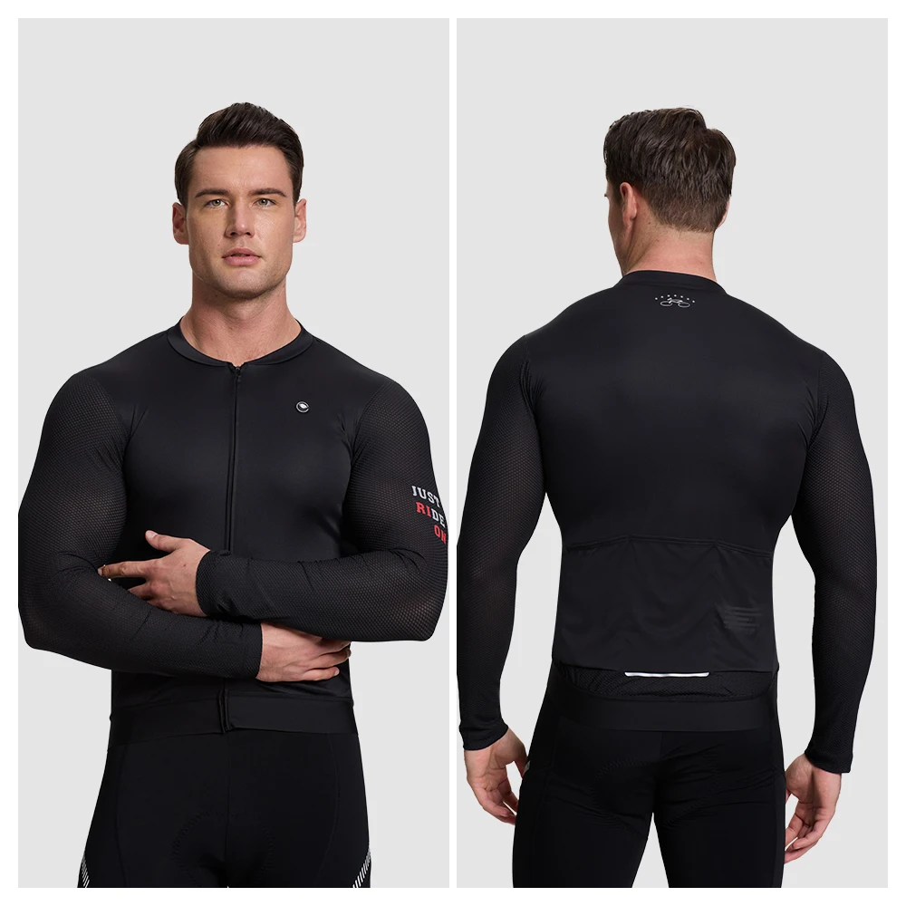 RION Men's Cycling Jersey Long Sleeves Jerseys Mountain Bike MTB Shirts Road Riding Pro Bicycle Clothes Breathable Motocross Top
