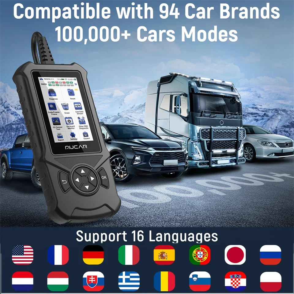 MUCAR CDE900 Scan Diagnostic Tools Lifetime Free Update OBD2 MUCAR Scanner AutoVIN Check Engine Light Vehicle Code Reader