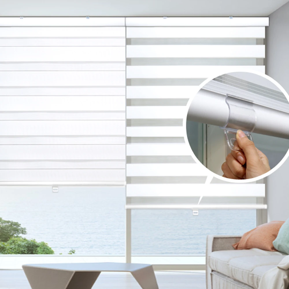 Winshop luxury combination blinds [line-free blinds, natural, W 70cm ~ 230 cm x H 125cm] to order