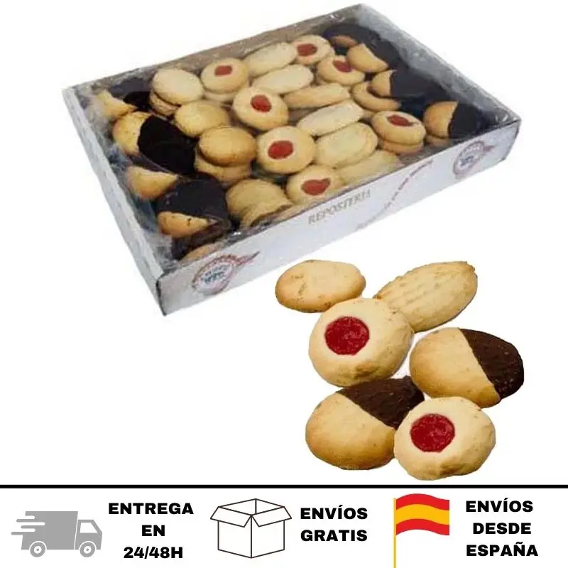 LAPASION - Pastas de Té Surtidas | Galletas de mantequilla decoradas con mermelada o chocolate | 1.5 Kg | Productos de Repostería  tradicional