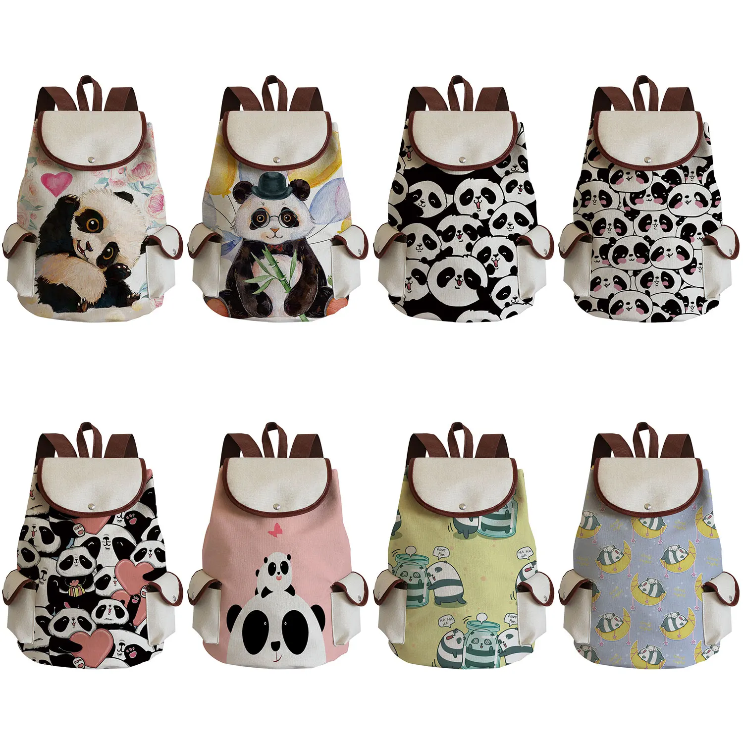 Cartoon Animal Cute Panda Fashion Printed Backpack Mens Backpack Outdoor Travel Eco Friendly Women's Back Bag Backpack For Mom